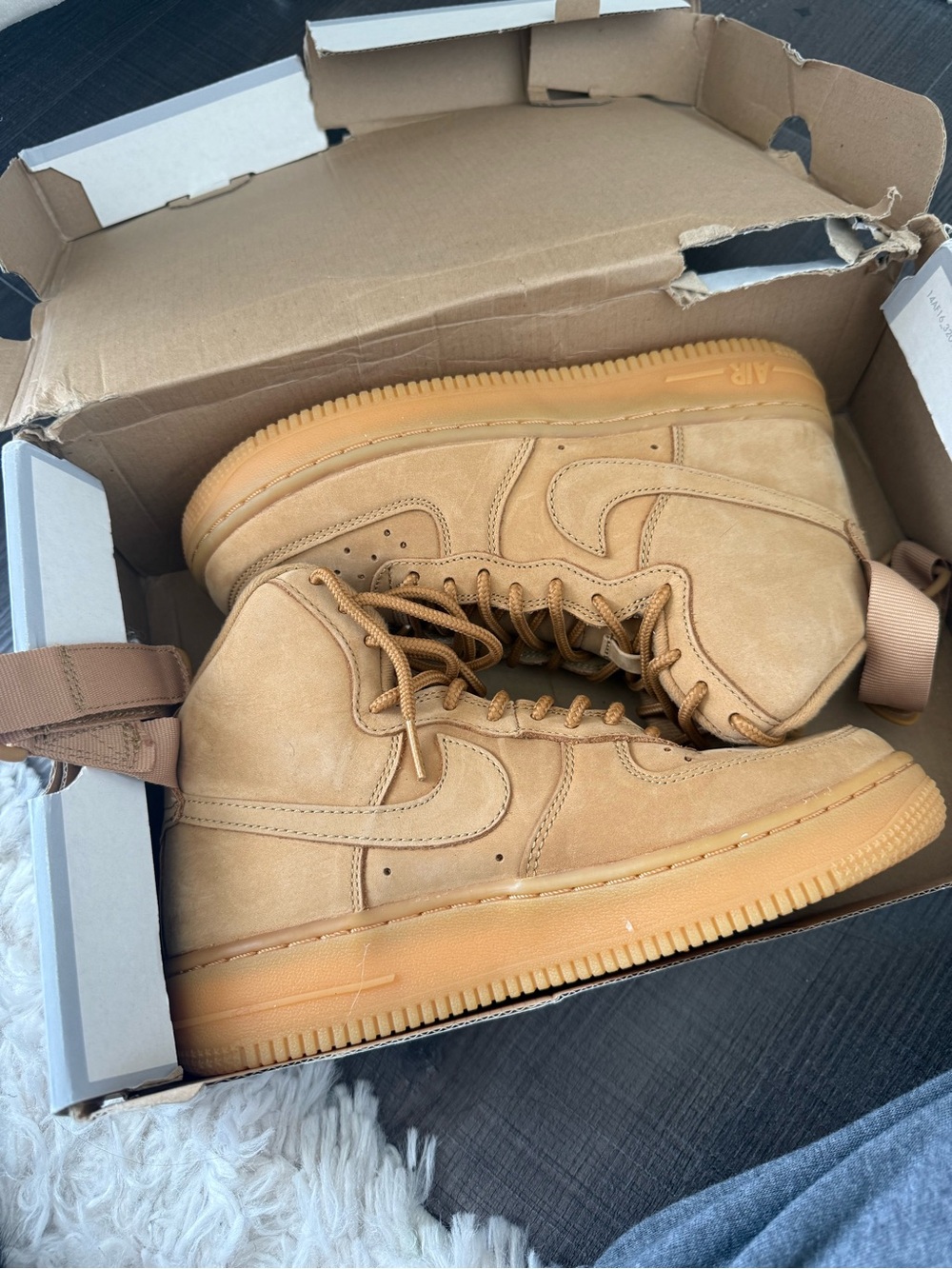 Nike Men’s Tan Suede High-Top Sneakers